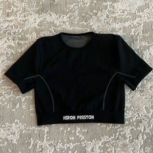 Heron Preston Black Active Cropped Top Size S/M